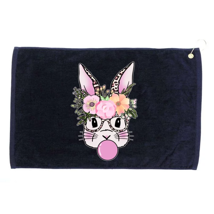 Cute Easter Bunny With Flower Crown And Bubblegum Grommeted Golf Towel