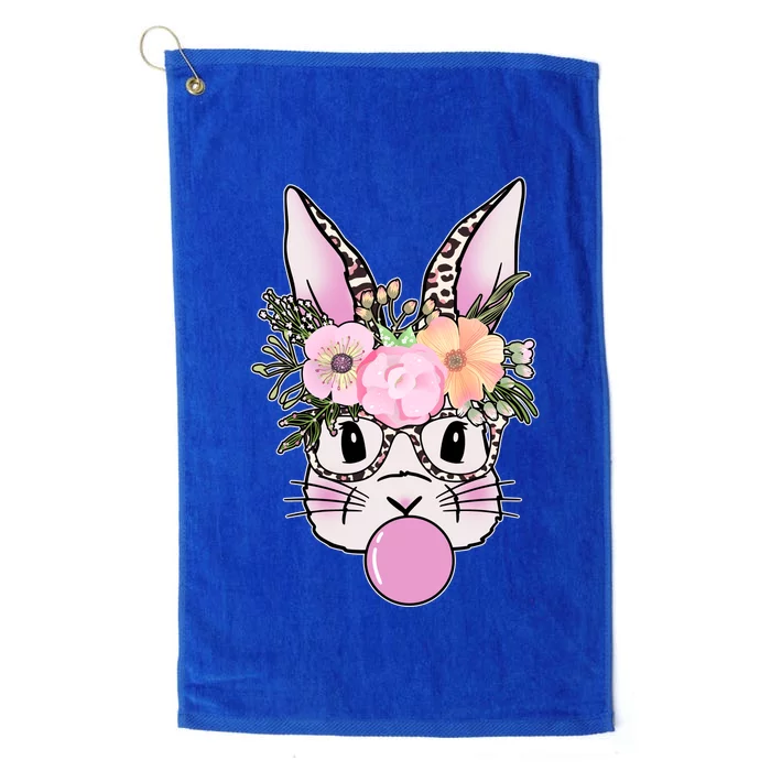 Cute Easter Bunny With Flower Crown And Bubblegum Platinum Collection Golf Towel