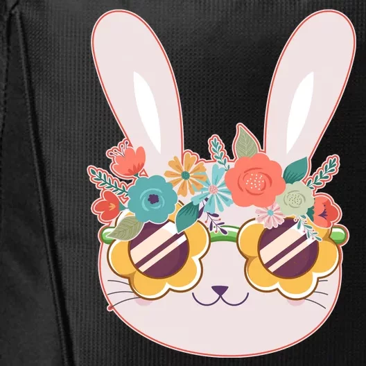 Cute Easter Bunny With Flower Crown And Sunglasses City Backpack