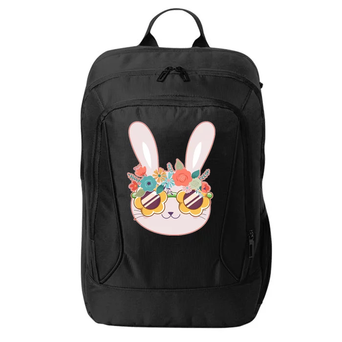 Cute Easter Bunny With Flower Crown And Sunglasses City Backpack