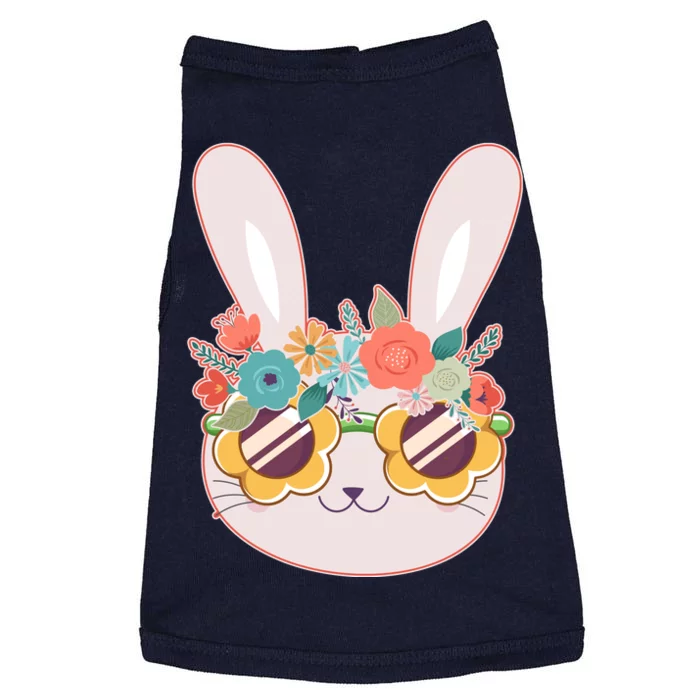 Cute Easter Bunny With Flower Crown And Sunglasses Doggie Tank