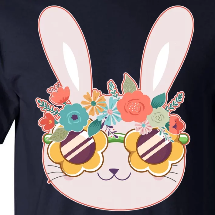 Cute Easter Bunny With Flower Crown And Sunglasses Tall T-Shirt