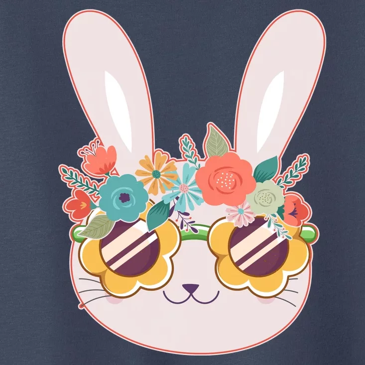 Cute Easter Bunny With Flower Crown And Sunglasses Toddler T-Shirt