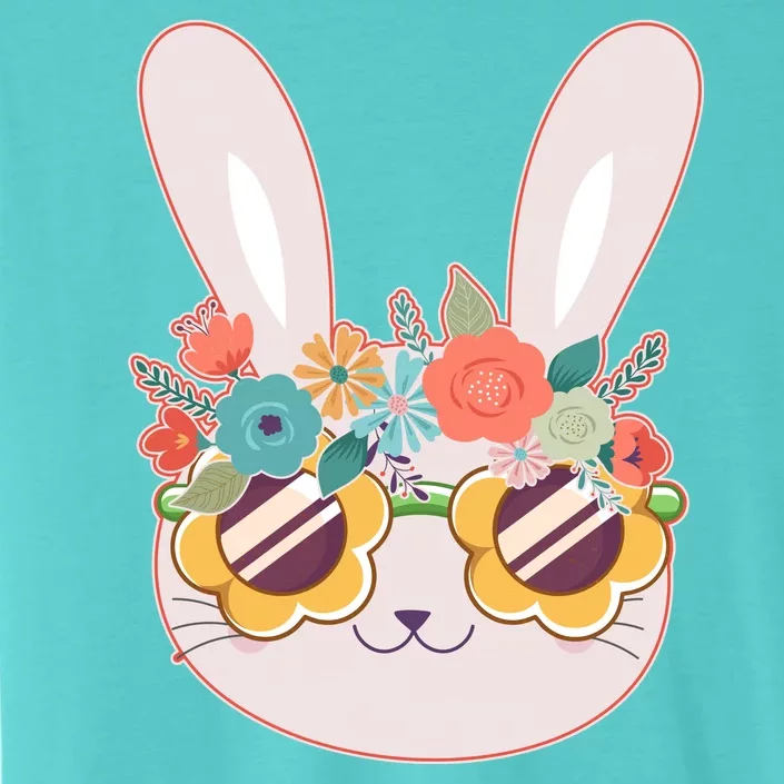 Cute Easter Bunny With Flower Crown And Sunglasses ChromaSoft Performance T-Shirt