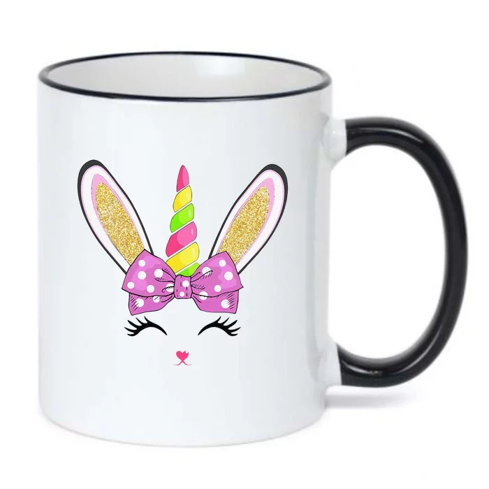 Cute Easter Bunny Face Black Color Changing Mug