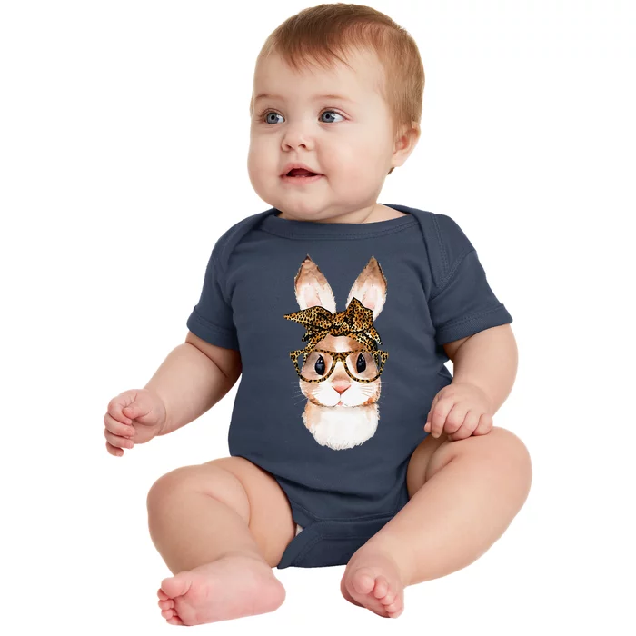 Cute Easter Bunny Mom Easter Leopard Year Of The Rabbit Baby Bodysuit