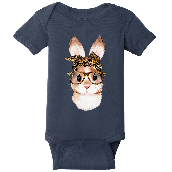 Cute Easter Bunny Mom Easter Leopard Year Of The Rabbit Baby Bodysuit