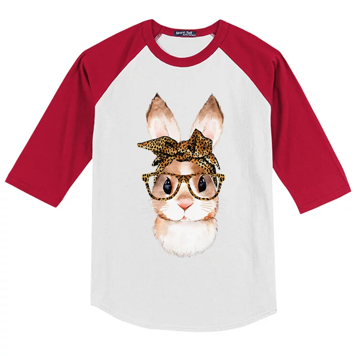 Cute Easter Bunny Mom Easter Leopard Year Of The Rabbit Kids Colorblock Raglan Jersey