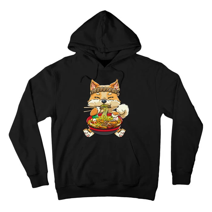 CorgiDog Eating Bowl of Ra Pho Noodles Soup Japan Kawaii Tall Hoodie