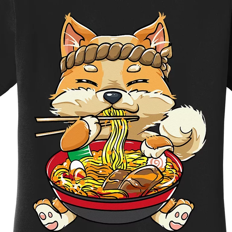 CorgiDog Eating Bowl of Ra Pho Noodles Soup Japan Kawaii Women's T-Shirt