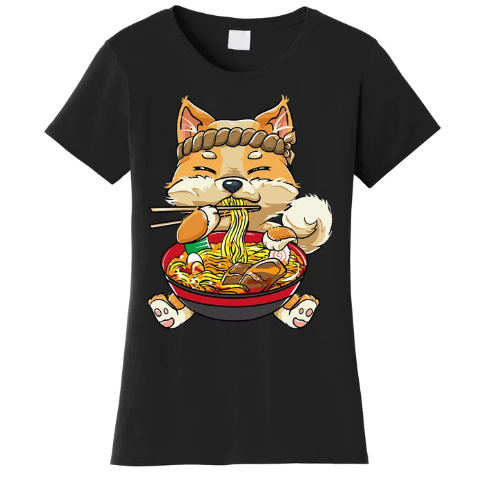 CorgiDog Eating Bowl of Ra Pho Noodles Soup Japan Kawaii Women's T-Shirt