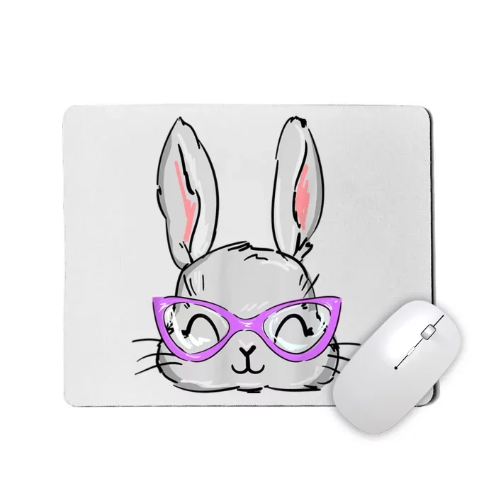 Cute Easter Bunny Face Shirt for Wo Girl Kid Mousepad