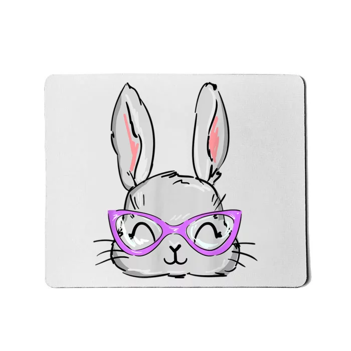 Cute Easter Bunny Face Shirt for Wo Girl Kid Mousepad