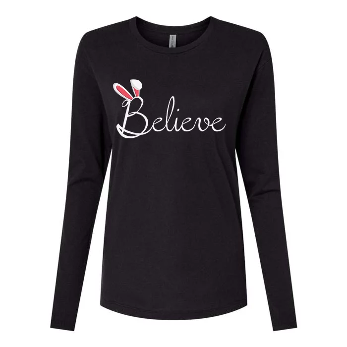 Cute Easter Bunny Ears Gift Women Womens Cotton Relaxed Long Sleeve T-Shirt