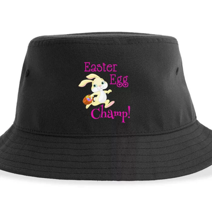 Cute Easter Bunny Easter Egg Champ Spring Easter Sustainable Bucket Hat