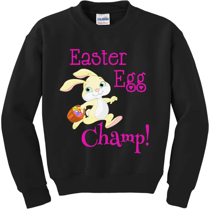 Cute Easter Bunny Easter Egg Champ Spring Easter Kids Sweatshirt