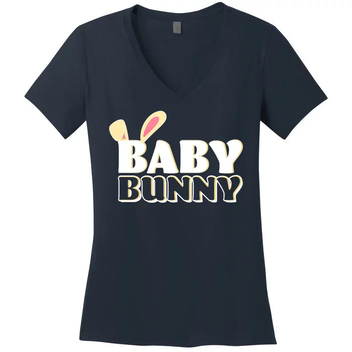 Cute Easter Baby Bunny Matching Family Shirts Women's V-Neck T-Shirt