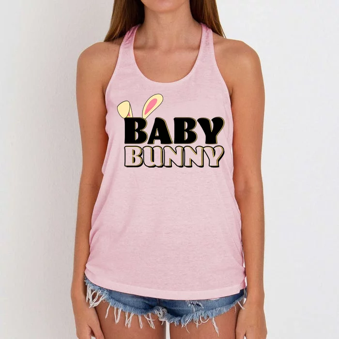 Cute Easter Baby Bunny Matching Family Shirts Women's Knotted Racerback Tank