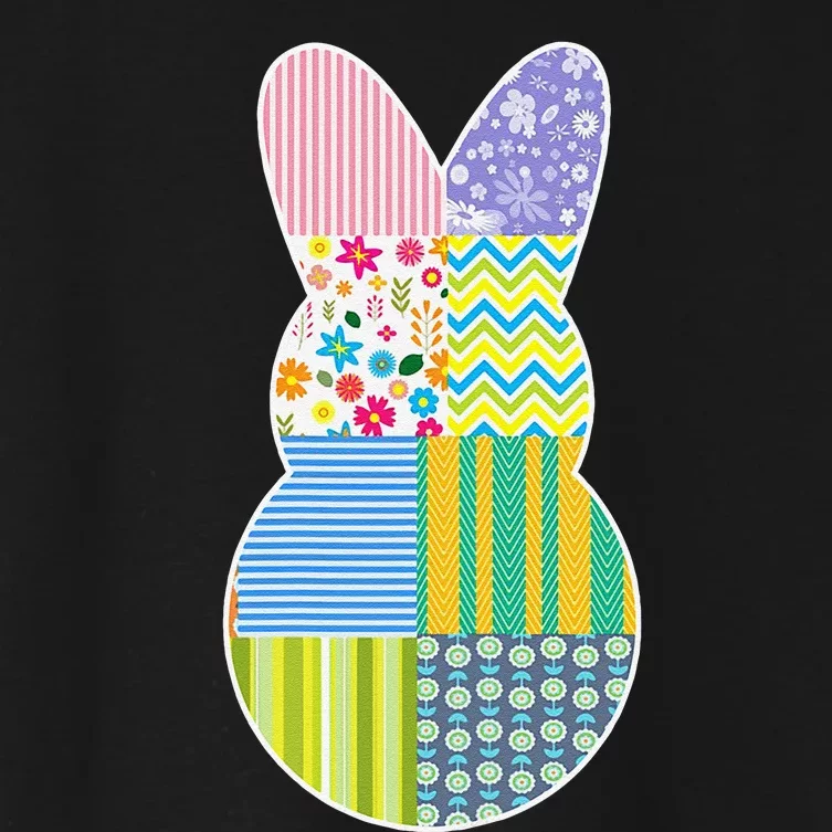 Cute Easter Bunny Quilt Quilting Gift For Quilter Mom Women's Crop Top Tee