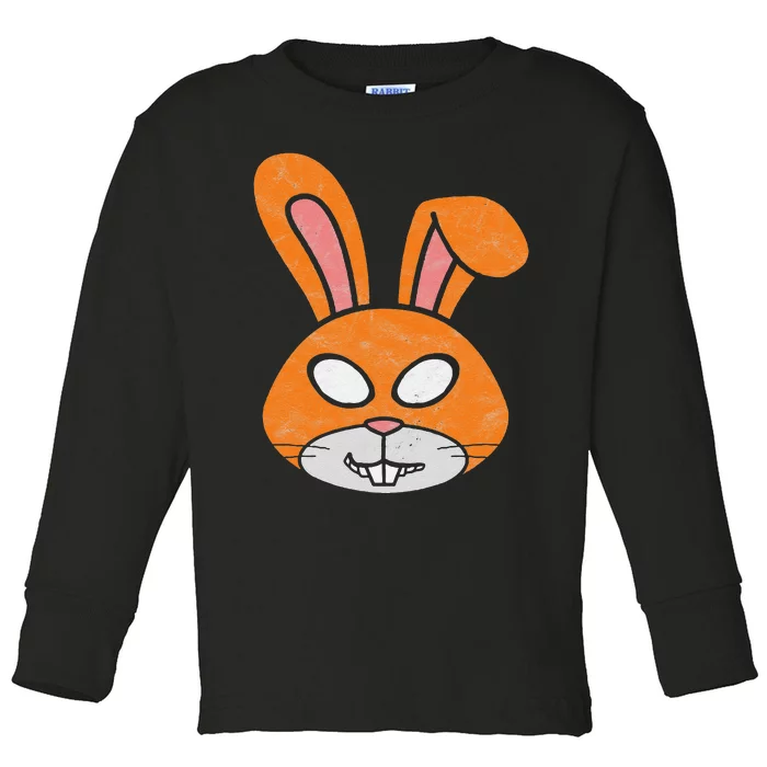 Cute Easter Bunny Scary Weird Funny & Creepy Face Toddler Long Sleeve Shirt