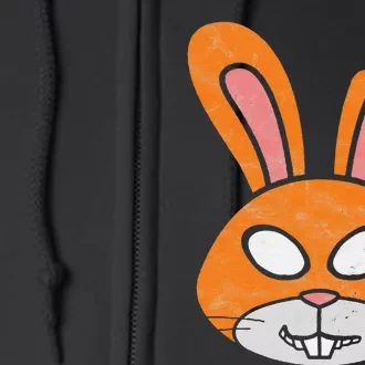 Cute Easter Bunny Scary Weird Funny & Creepy Face Full Zip Hoodie