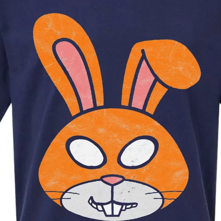 Cute Easter Bunny Scary Weird Funny & Creepy Face Sueded Cloud Jersey T-Shirt