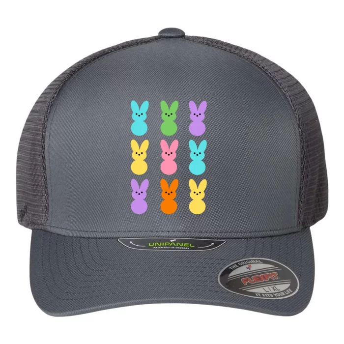 Colorful Easter Bunny Holiday Flexfit Unipanel Trucker Cap