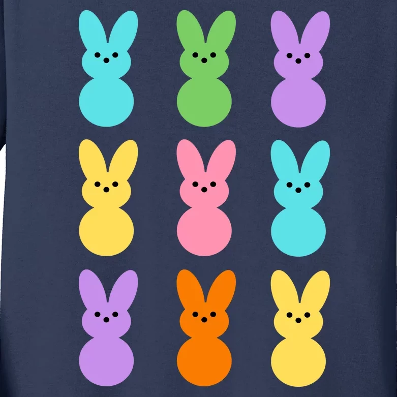 Colorful Easter Bunny Holiday Kids Long Sleeve Shirt