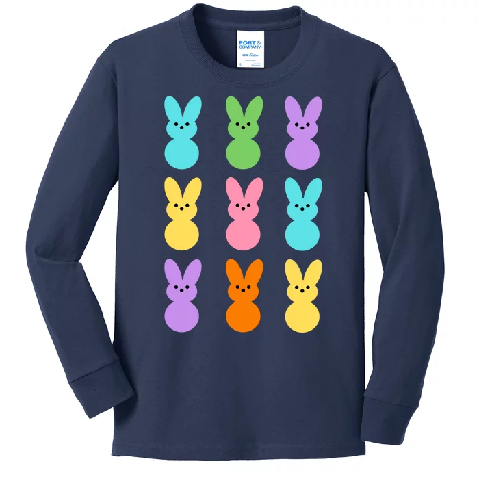 Colorful Easter Bunny Holiday Kids Long Sleeve Shirt