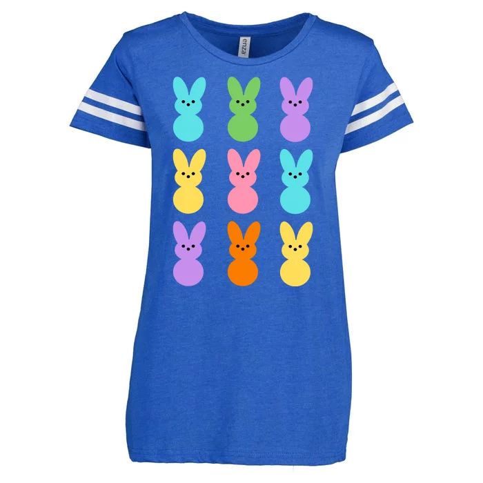 Colorful Easter Bunny Holiday Enza Ladies Jersey Football T-Shirt