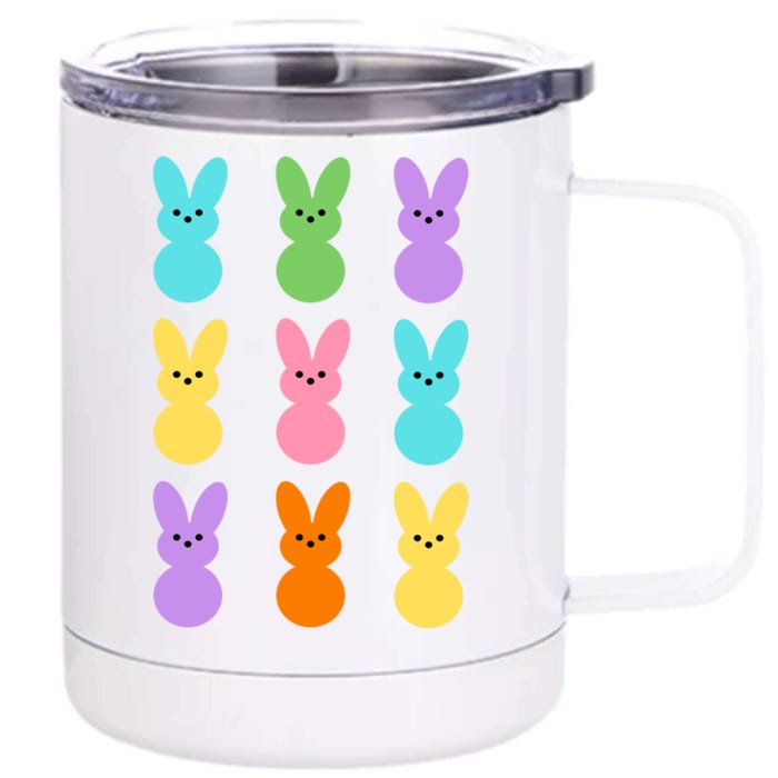 Colorful Easter Bunny Holiday Front & Back 12oz Stainless Steel Tumbler Cup