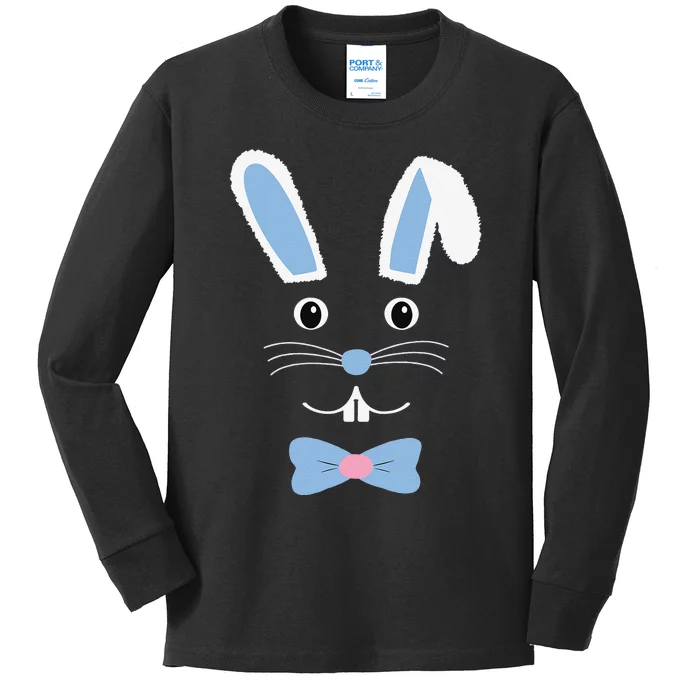 Cute Easter Bunny With Bowtie Kids Long Sleeve Shirt