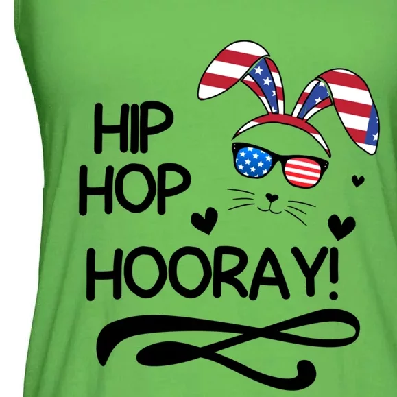 Cute Easter Bunny Love Bunnies And Usa Flag Funny Gift Ladies Essential Flowy Tank