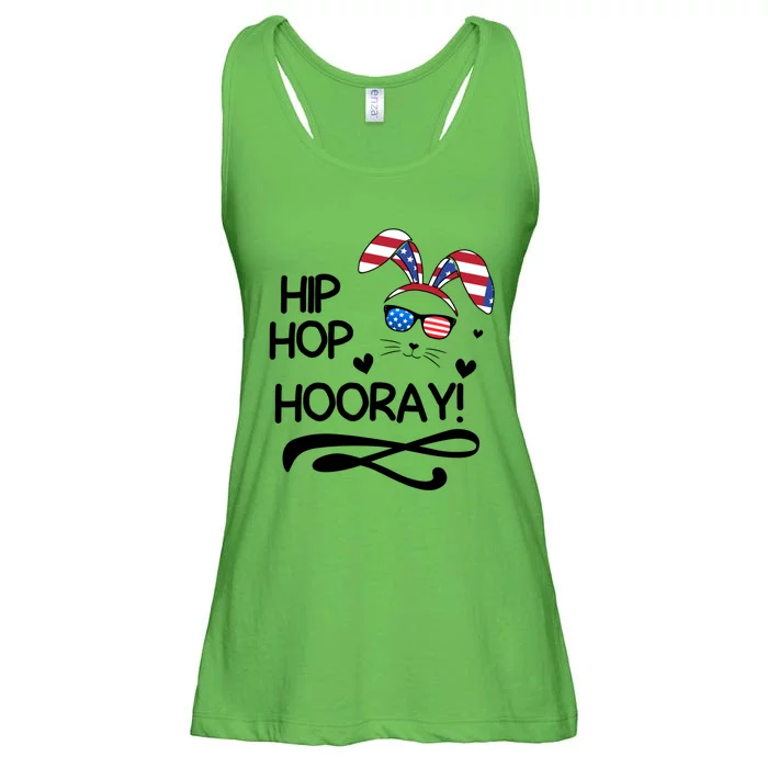 Cute Easter Bunny Love Bunnies And Usa Flag Funny Gift Ladies Essential Flowy Tank