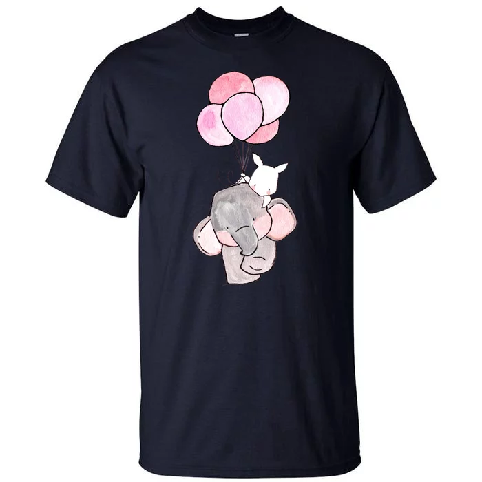 Cute Elephant Balloons Birthday Gift Tall T-Shirt