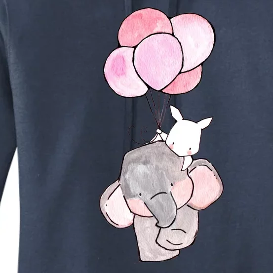 Cute Elephant Balloons Birthday Gift Women's Pullover Hoodie