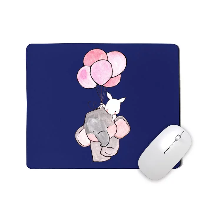 Cute Elephant Balloons Birthday Gift Mousepad