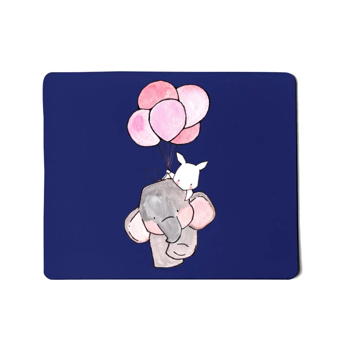 Cute Elephant Balloons Birthday Gift Mousepad