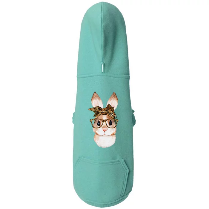 Cute Easter Bunny Mom Easter Leopard Year of the Rabbit Doggie 3-End Fleece Hoodie