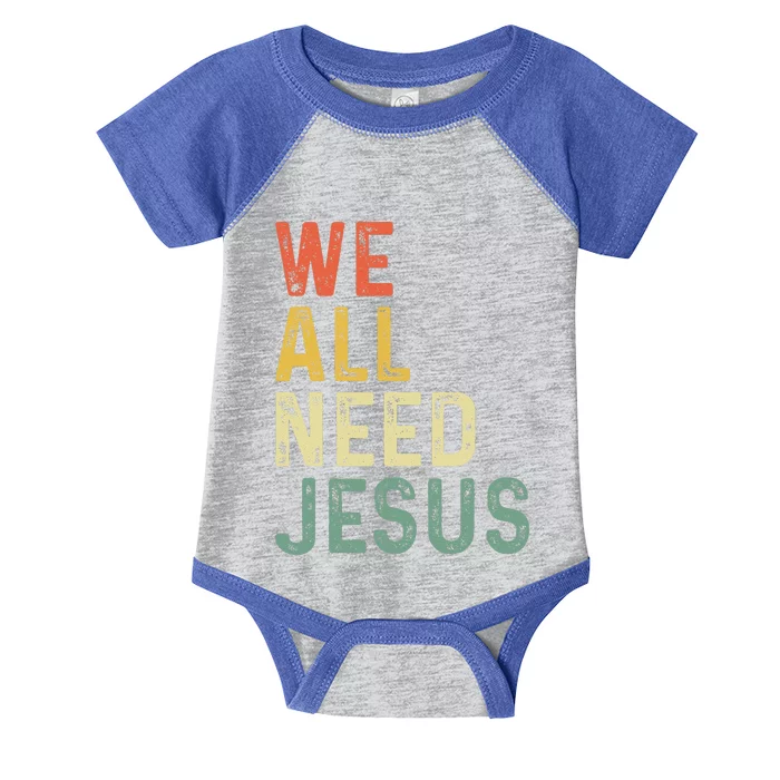 Christian Easter Bible Quote We All Need Jesus Infant Baby Jersey Bodysuit