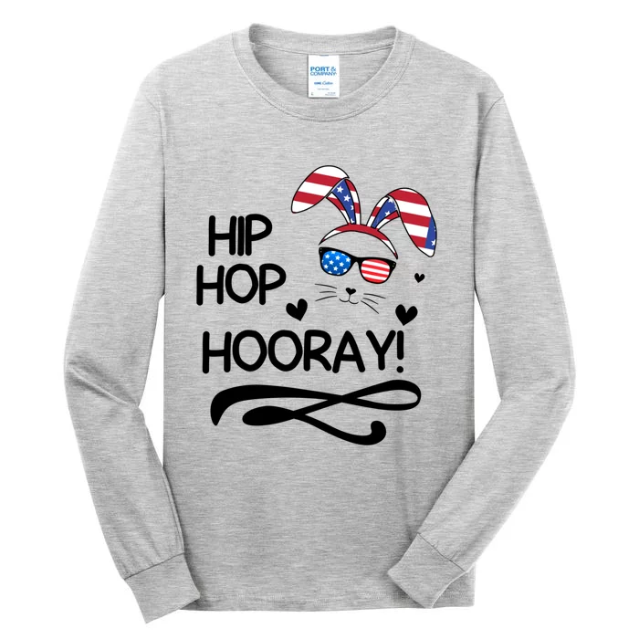 Cute Easter Bunny Love Bunnies And Usa Flag Funny Gift Tall Long Sleeve T-Shirt