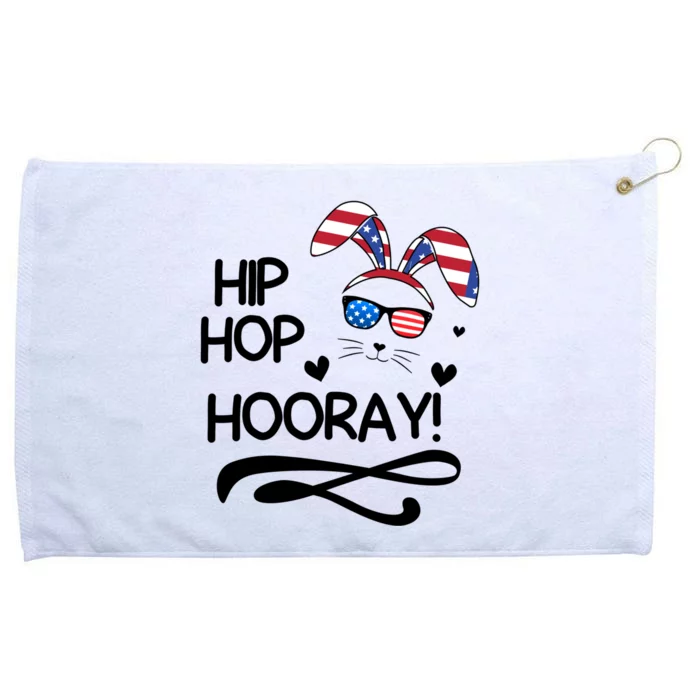 Cute Easter Bunny Love Bunnies And Usa Flag Funny Gift Grommeted Golf Towel