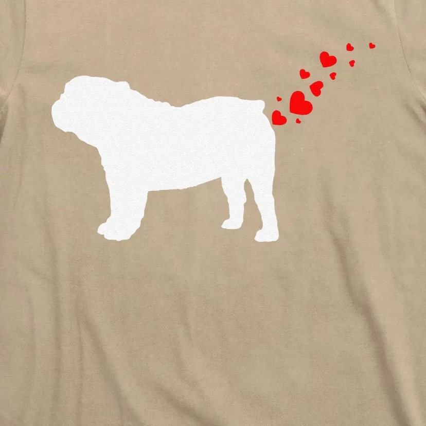 Cute English Bulldog Owner Valentines Day Heart Dog Farts Gift T-Shirt