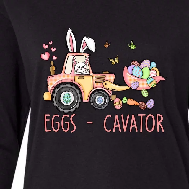 Eggs Cavator Easter Bunny Excavator Cute Toodler Womens Cotton Relaxed Long Sleeve T-Shirt