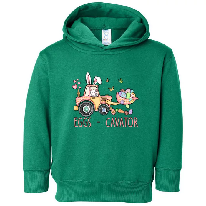 Eggs Cavator Easter Bunny Excavator Cute Toodler Toddler Hoodie