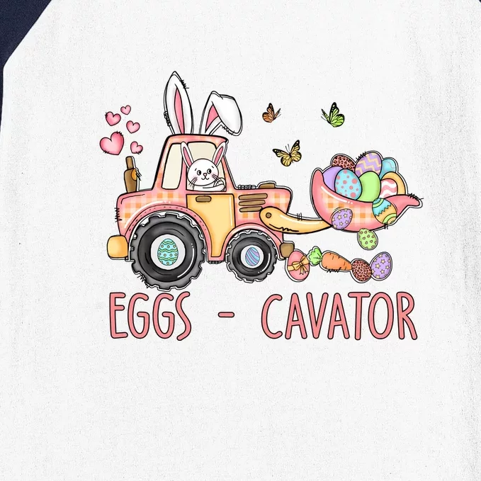 Eggs Cavator Easter Bunny Excavator Cute Toodler Baseball Sleeve Shirt