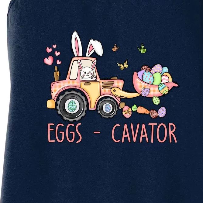 Eggs Cavator Easter Bunny Excavator Cute Toodler Women's Racerback Tank