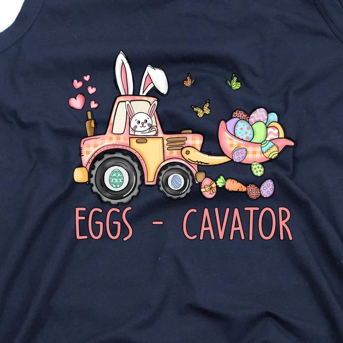 Eggs Cavator Easter Bunny Excavator Cute Toodler Tank Top