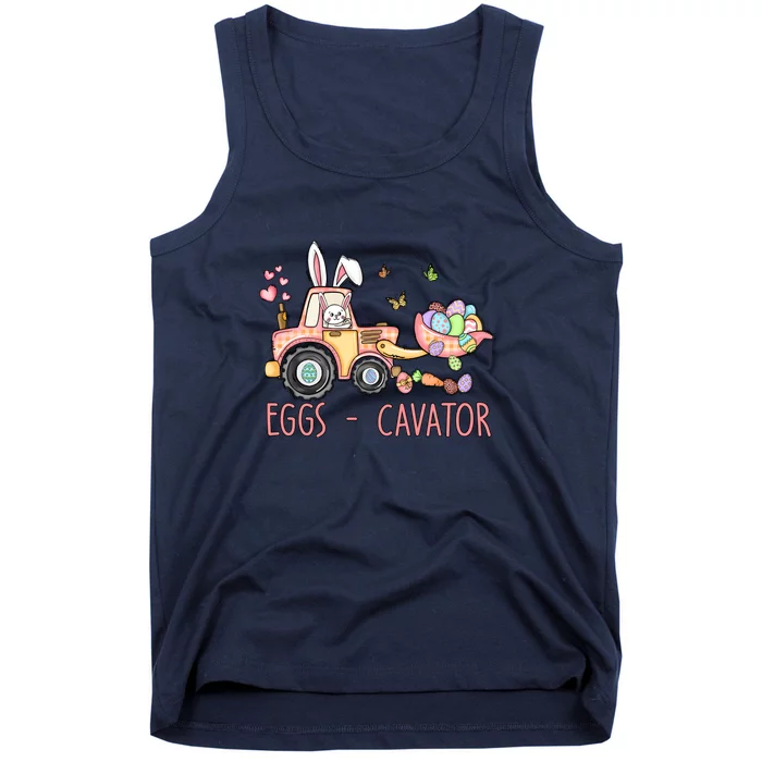 Eggs Cavator Easter Bunny Excavator Cute Toodler Tank Top