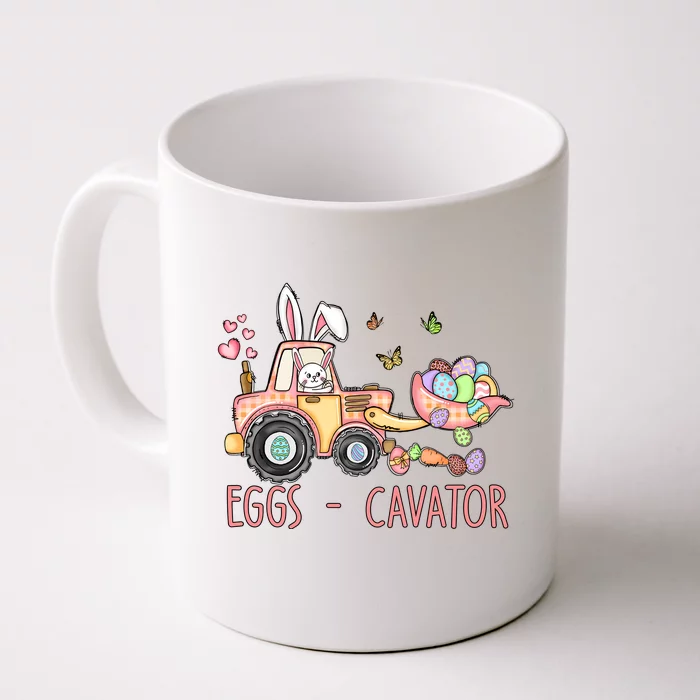 Eggs Cavator Easter Bunny Excavator Cute Toodler Front & Back Coffee Mug